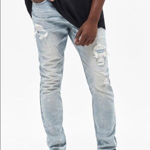 PacSun Light Stitch & Repair Stacked Skinny Jeans